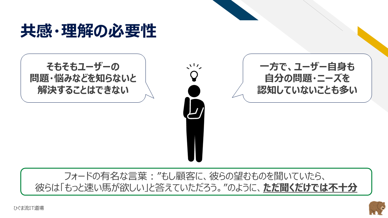 共感・理解の必要性とフォードの「速い馬」の言葉