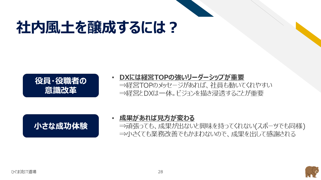社内風土を醸成するためのアプローチ